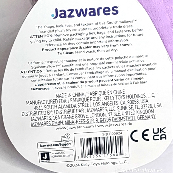 WON IN CLAW MACHINE JAVARI 🐰 Purple Groundhog w Bunny Ears Squishmallow NWT - Picture 8 of 8